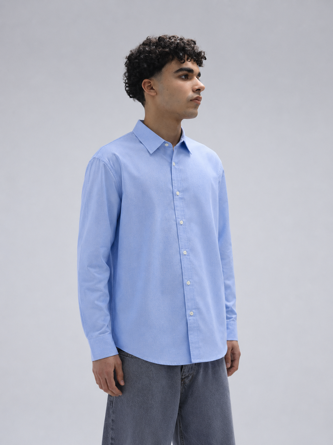 ASTROVOGUE PURE OXFORD COTTON AMERICAN THREADING Sky Blue