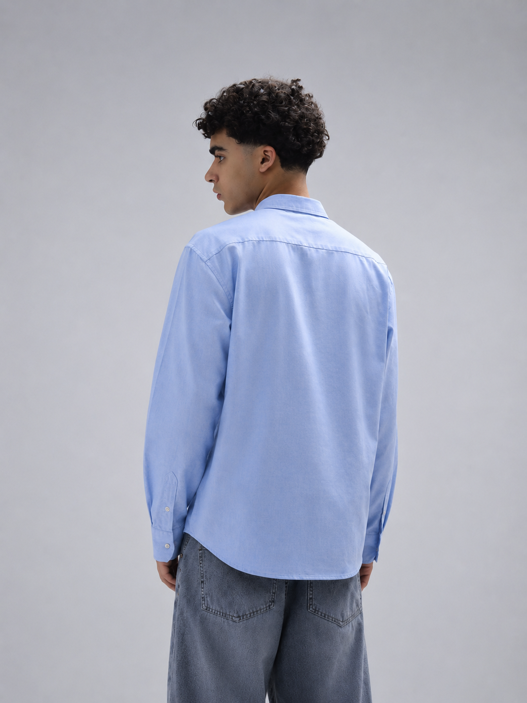 ASTROVOGUE PURE OXFORD COTTON AMERICAN THREADING Sky Blue